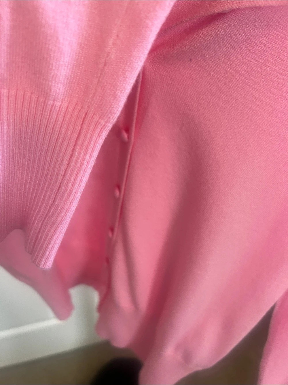 Pink Button-Front Sweater Size Medium - Picture 6 of 6
